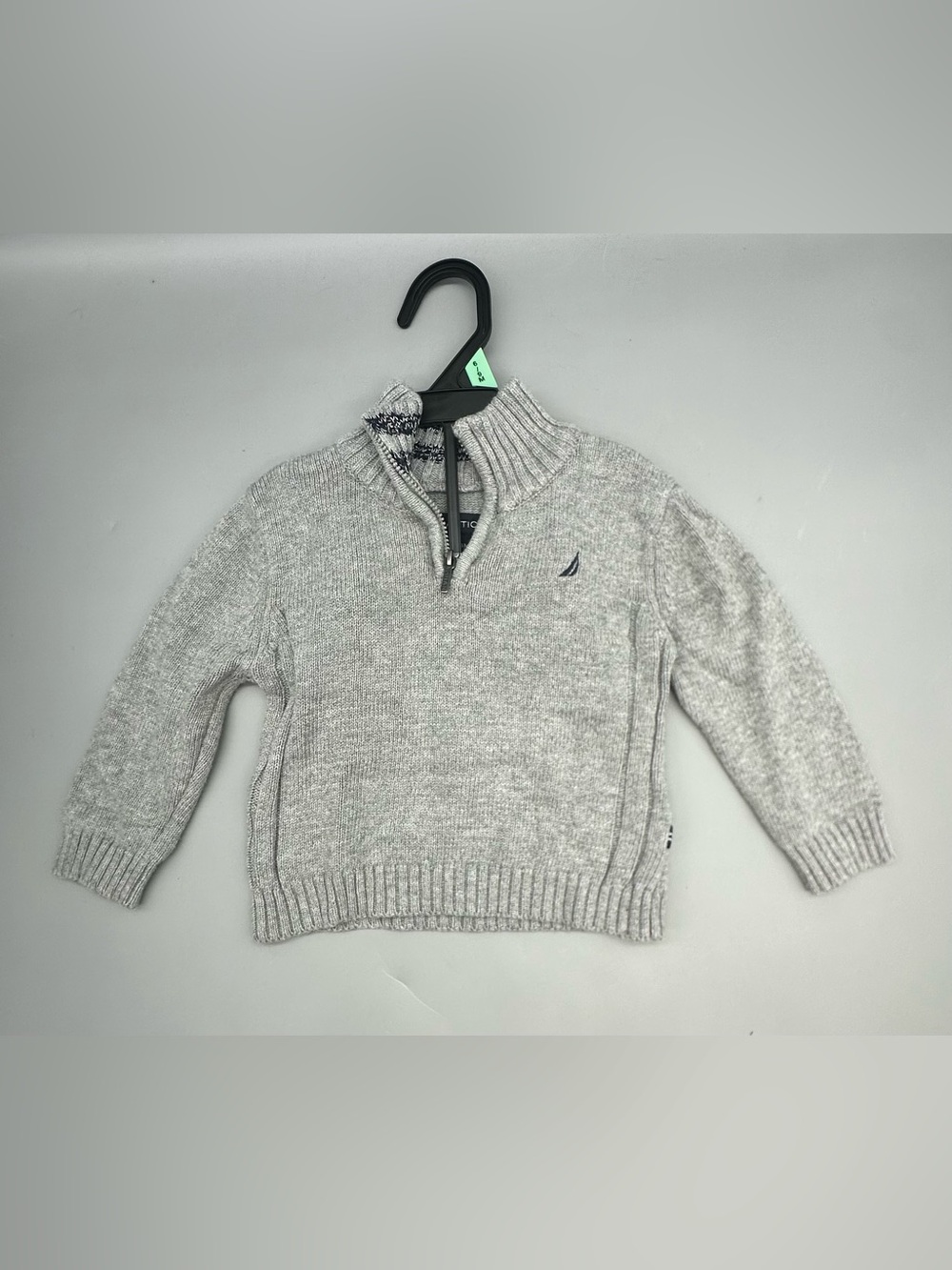 Nautica baby boy's grey heather quarter-zip knit sweater, shirt